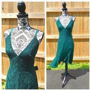 LuLu's green lace overlay dress.